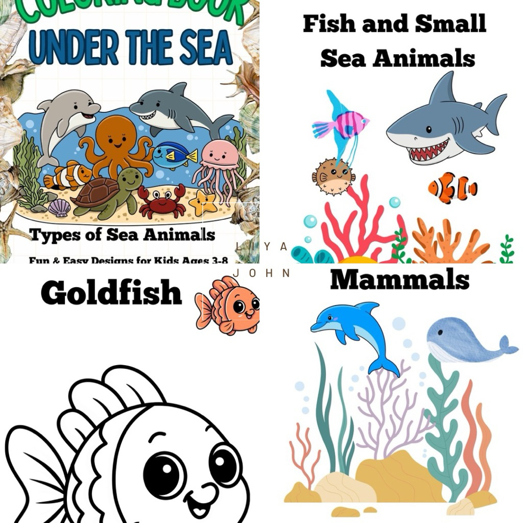 Under the Sea - Types of Sea Animals Coloring Book