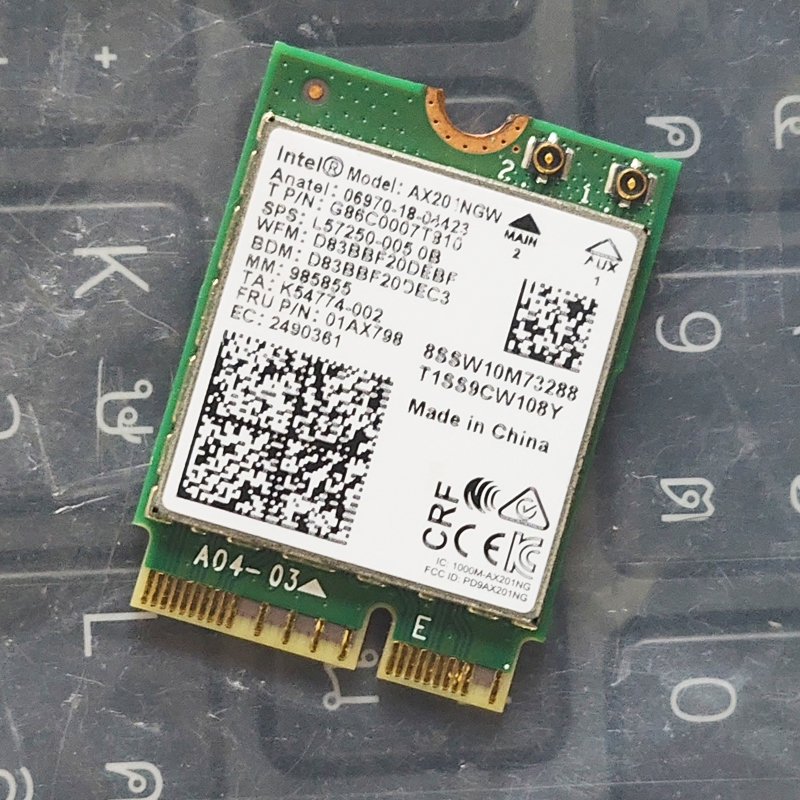 การ์ด WiFi 6 Intel AX201NGW  M.2 รองรับคลื่น 2.4/5