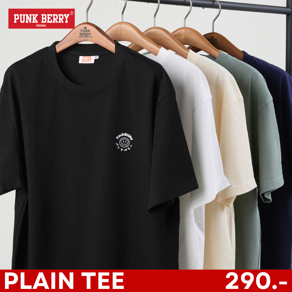 PUNK BERRY Plain Tee เสื้อเปล่า พิมพ์โลโก้ดารุมะ