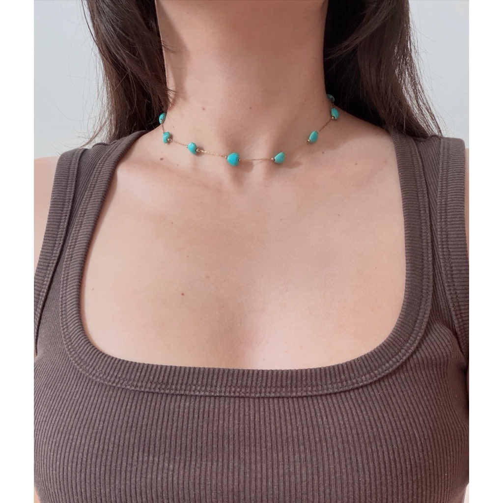 SMB - สร้อยคอหิน turquoise รุ่น Blue Crush🩵🫐☁️