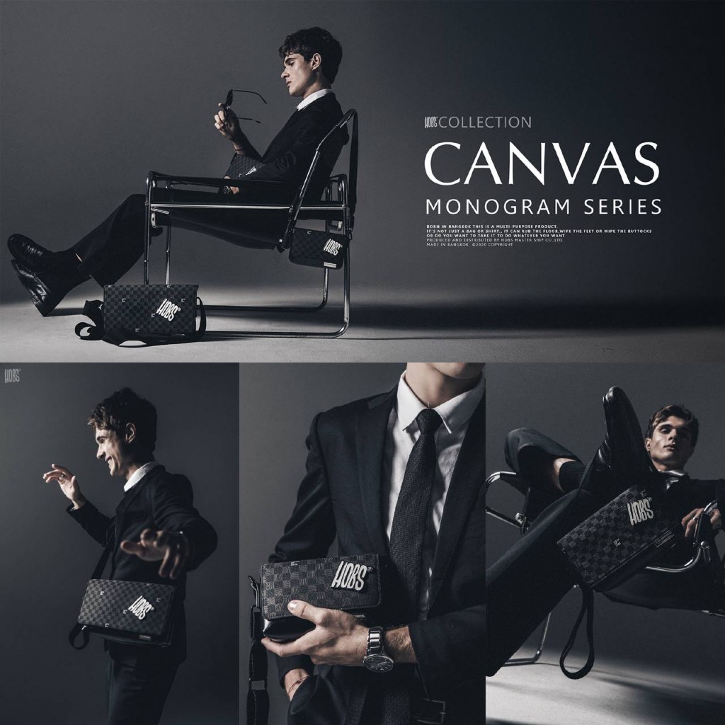 (ส่งฟรี) กระเป๋า Hobs ของแท้ Canvas Monogram Series
