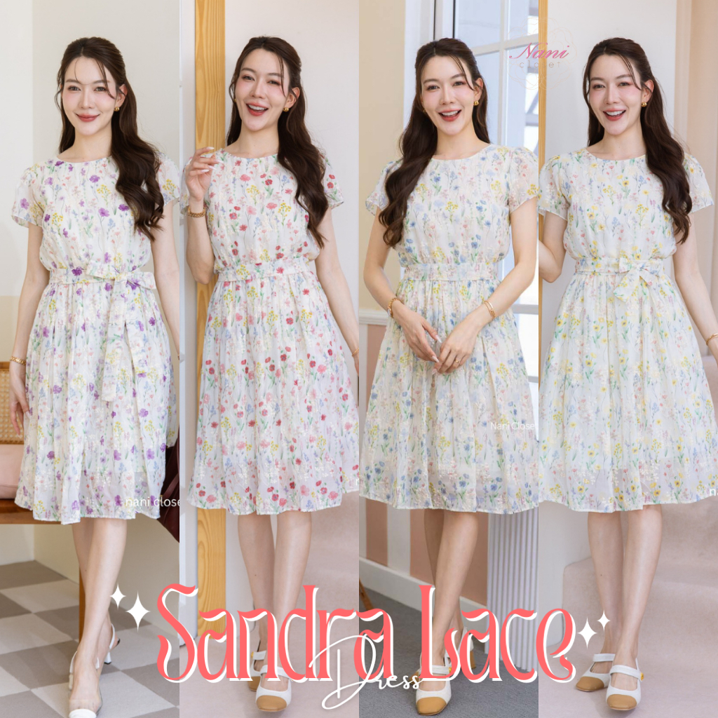 Sandra Lace Dress เดรสผ้าเชิงลูกไม้มาใหม่! เนื้อนิ่ม ใส่สบาย ตัวเดรสมีซับในทั้งชุดและมีกระเป๋า