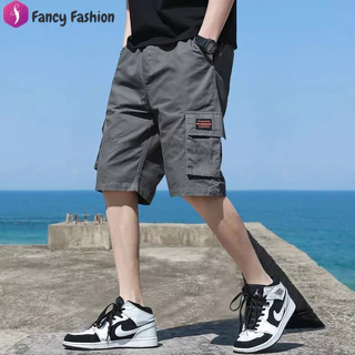 FANCY FASHION กางเกงขาสั้นฤดูร้อนผู้ชาย กางเกงลำลองขนาดใหญ่ระบายอากาศ กางเกงขาสั้นทำงานนักเรียนสำหรับผู้ชาย SIZE L-4XL