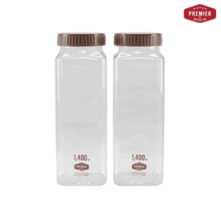 (เซท 6 ใบ) ขวดน้ำพลาสติก ทรงเหลี่ยม ความจุ 1400 ml. ขวดใส่น้ำดื่ม ใส่ตู้เย็น ขวดเก็บน้ำ