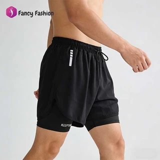 Fancy 🇹🇭พร้อมส่งในไทย🇹🇭 กางเกงกีฬาขาสั้น ไซส์ใหญ่ ผู้ชาย กางเกงว่ายน้ำกีฬา มีความยืดหยุ่นสูง สองชั้น สไตล์ใหม่