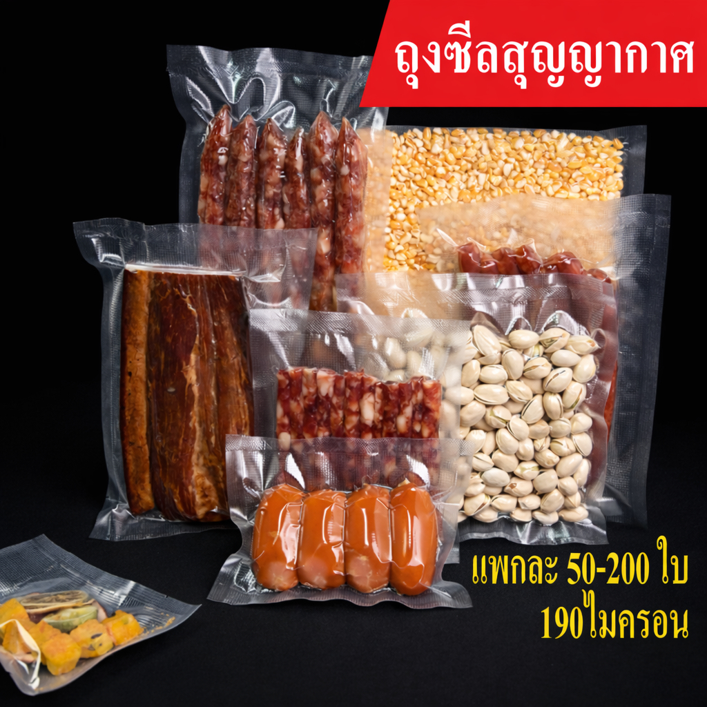 ส่งฟรี ถุงซีลสูญญากาศลายนูน ถุงแพ็คอาหาร ถุงดูดสูญญากาศ Vacuum Bag