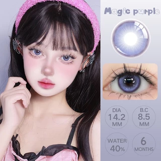 （COD）คอนแทคเลนส์ Yilala สีม่วง/น้ำเงินจำนวนมาก เส้นผ่านศูนย์กลาง 14.0~14.5 มม