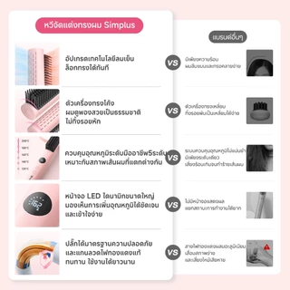 Simplus หวีไฟฟ้า Cool Air ลมเย็นล็อกทรง ตัวโค้ง เพิ่มวอลลุ่ม ผมพองสูง 220g เบา ไม่เมื่อยมือ ใช้ได้ทั่วโลก ZFSH004