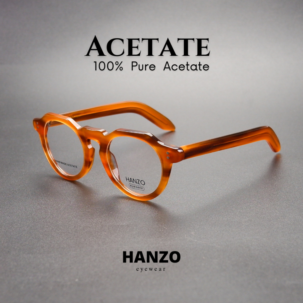 แว่นวินเทจ 100% ACETATE แว่นอะซิเตทแท้ คุณภาพสูง hand made acetate (มีบริการตัดเลนส์สายตา) 9015