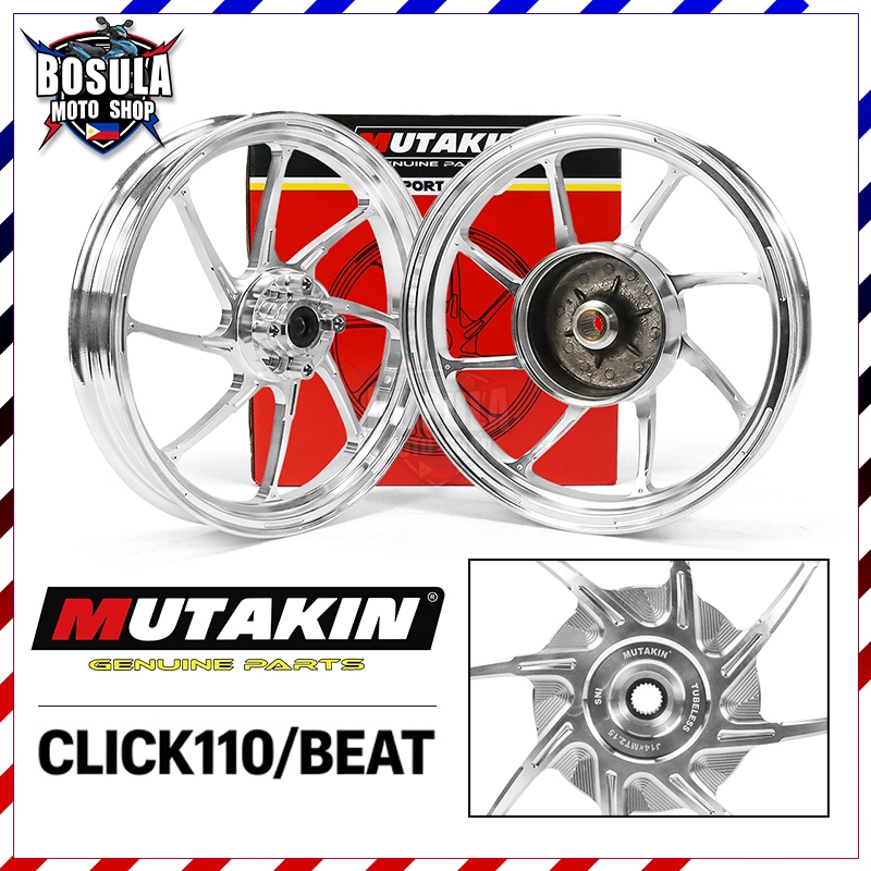 MUTAKIN ล้อแม็ก 801 RIM ล้อแม็กคลิก สำหรับ HONDA BEAT MOOVE CLICK110 SCOOPY SCOOPY-I ZOOMER Airblade ICON 1.85*2.15-14