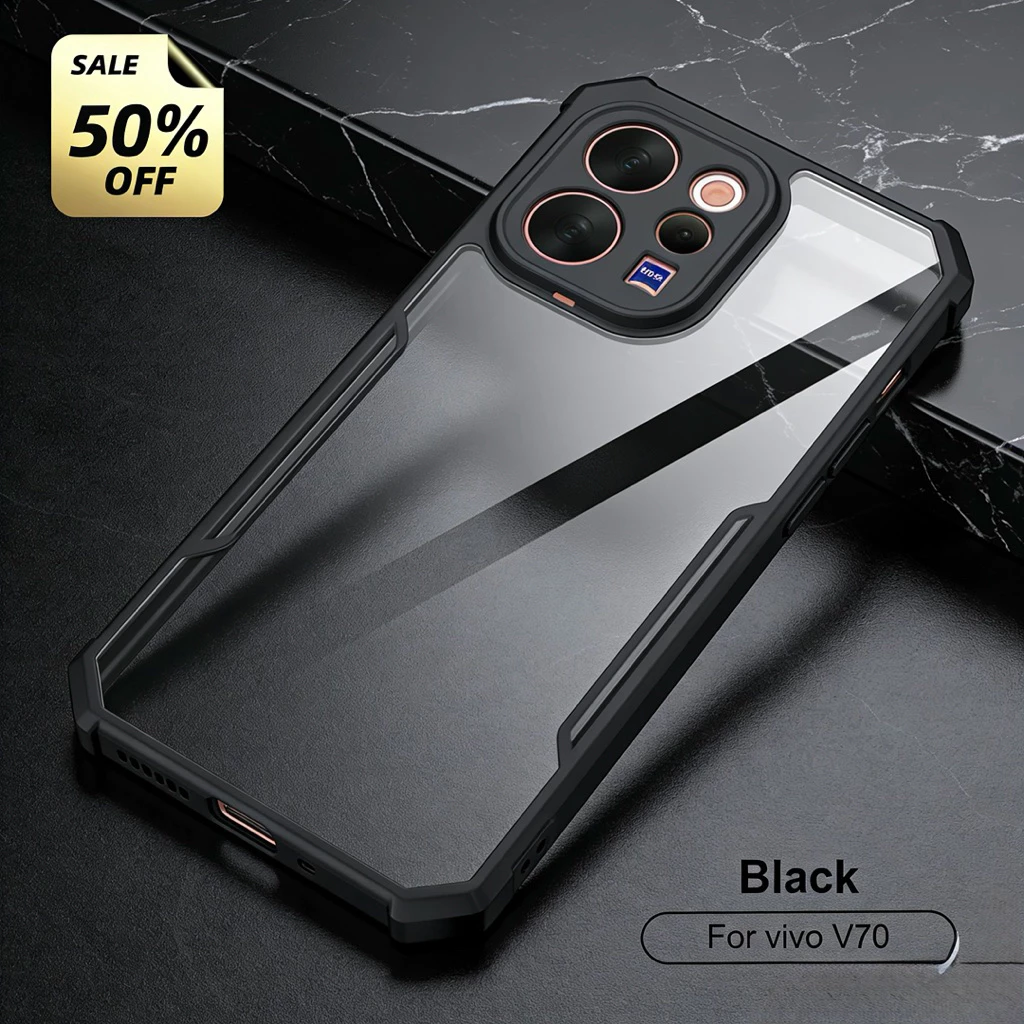 เคสใสขอบดำ HHL สำหรับ Vivo V70 V70FE กันกระแทก ตรงรุ่น