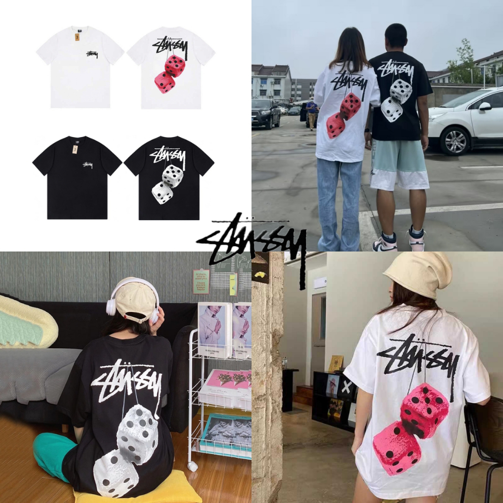 MIMI.store🎀Stussy Fuzzy Dice Tee รูปแบบลูกเต๋า พร้อมส่ง