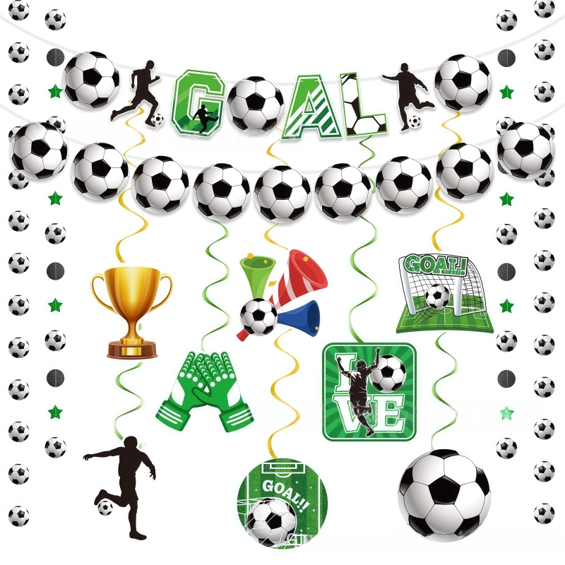 🔥ส่งด่วน🔥 ธงแบนเนอร์ธีมฟุตบอล Happy Birthday สําหรับตกแต่งปาร์ตี้วันเกิดเด็ก Soccer Football Birthday ชุดอุปกรณ์ปาร์ตี้