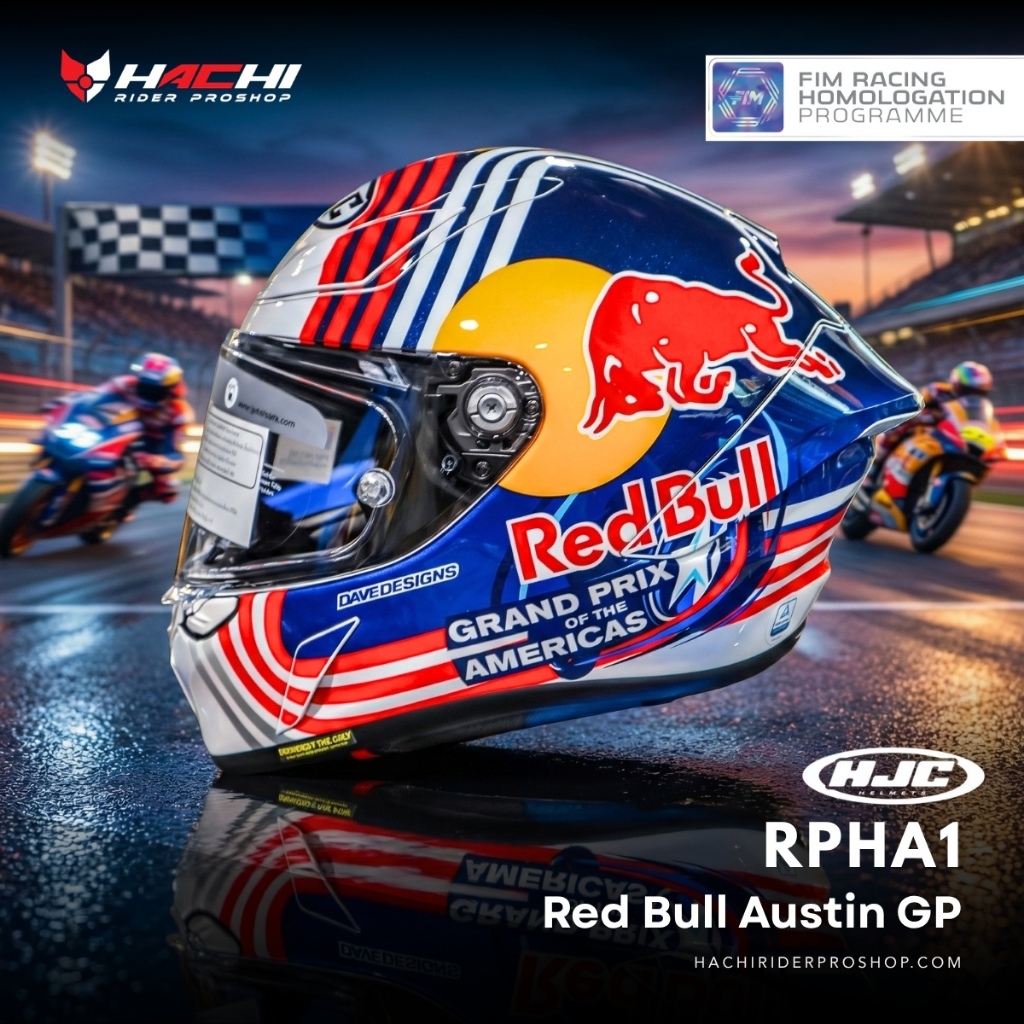 HJC RPHA1 - Red Bull Austin GP หมวกกันน็อคที่สามารถใส่ Logo Red Bull เจ้าแรกของโลก