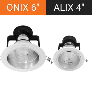 Lamptan โคมฝังฝ้า รุ่น Alix & Onix 4นิ้ว 6นิ้ว ขั้ว E27 ไม่รวมหลอด กลมสีขาว Downlight แท้จากแลมตัน