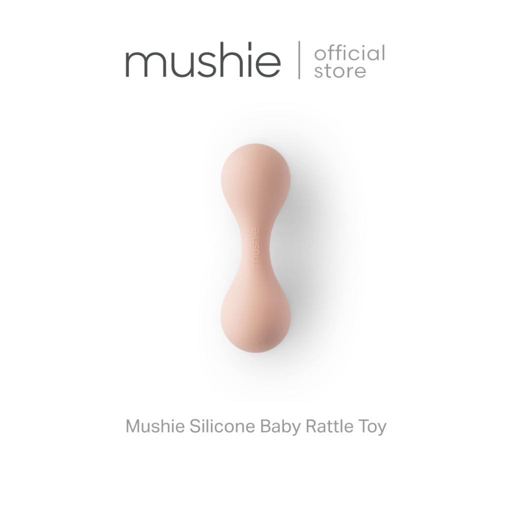 Mushie Silicone Baby Rattle Toy ของเล่นเขย่ามือแบบมีเสียง