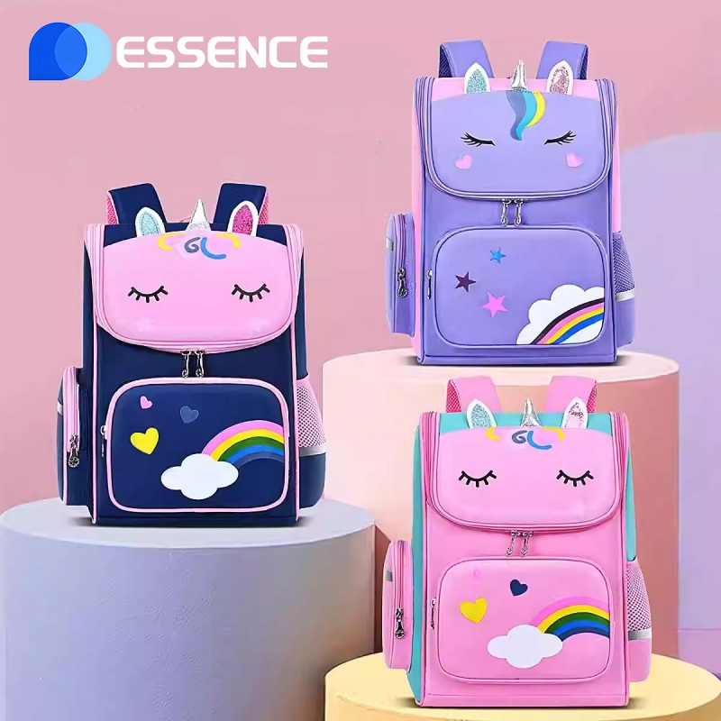 เด็กหญิง Unicorn Schoolbag กระเป๋าเป้สะพายหลังโรงเรียนการ์ตูนสำหรับเด็กหญิง