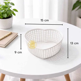 ตะกร้า ตะกร้ารูปหัวใจ ทรงสูง Size: L (1ใบ) มินิมอล (SE-13) ใส่เครื่องสำอางค์ เครื่องเขียน จัดระเบียบโต๊ะ เกรดA Outlet