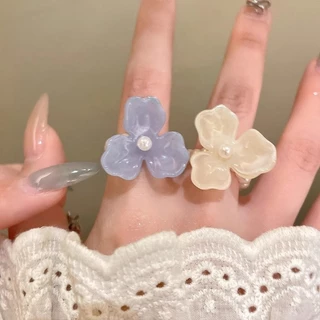 แหวน ring สไตล์เกาหลี ins สำหรับผู้หญิง น่ารัก pearl dopamine สำหรับผู้หญิง ส่งเร็ว COD