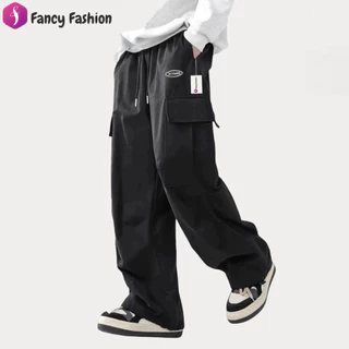 Fancy Fashion กางเกงคาร์โก้ขายาวลําลอง กางเกงคาร์โก้ขากว้างผู้ชาย กางเกงทรงตรงทรงหลวมลำลองอินเทรนด์ใหม่