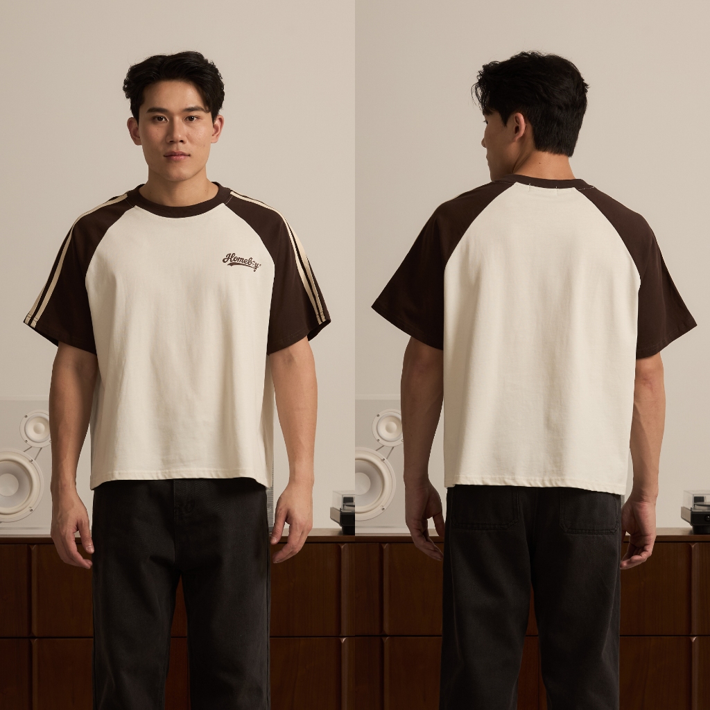 HOMEBOY เสื้อBOXY  HB.STRIPS.TONE.BOXY   คอตตอน100% ใส่ได้ทุกวัน