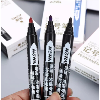 ปากกาเพ้นท์ ปากกามาร์กเกอร์ กันน้ำ ติดทนมา แห้งเร็ว มี 3 สี ดำ แดง นำเงิน ใช้เขียนได้ทุกพื้นผิว เช่น กล่อง พลาสติก โลหะ