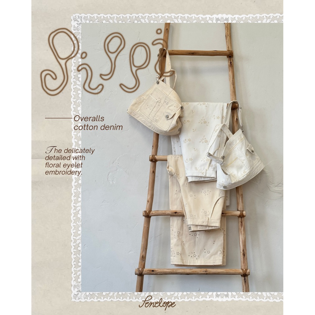 PIPPI LACE (White&Cream)OVERALLS