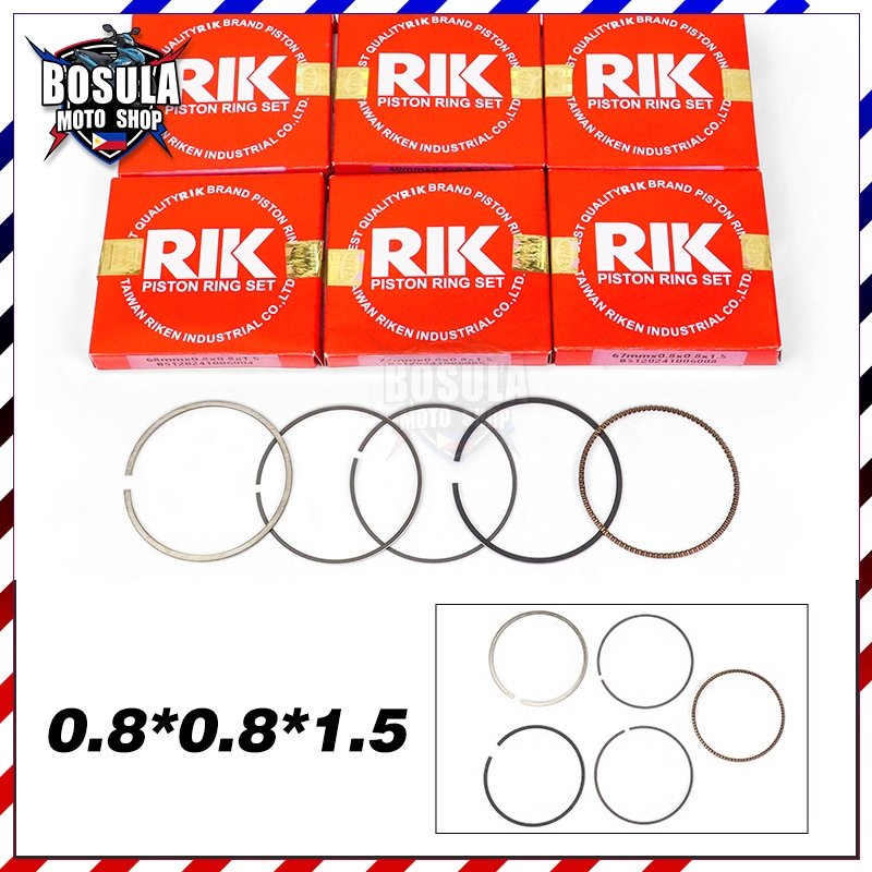 RIK PISTON RING แหวนลูกสูบ EXCITER150 X1R SPARK135(i) 0.8×0.8×1.5 57 มม.60 มม.63 มม.66 มม.67 มม.68 มม.70 มม.72 มม.76 มม
