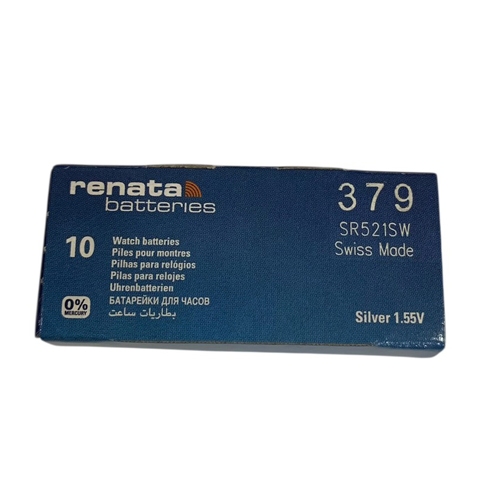 ถ่านกระดุม Renata SR521,SR521SW / 379 จำหน่ายยกกล่อง จะมี 10ก้อน