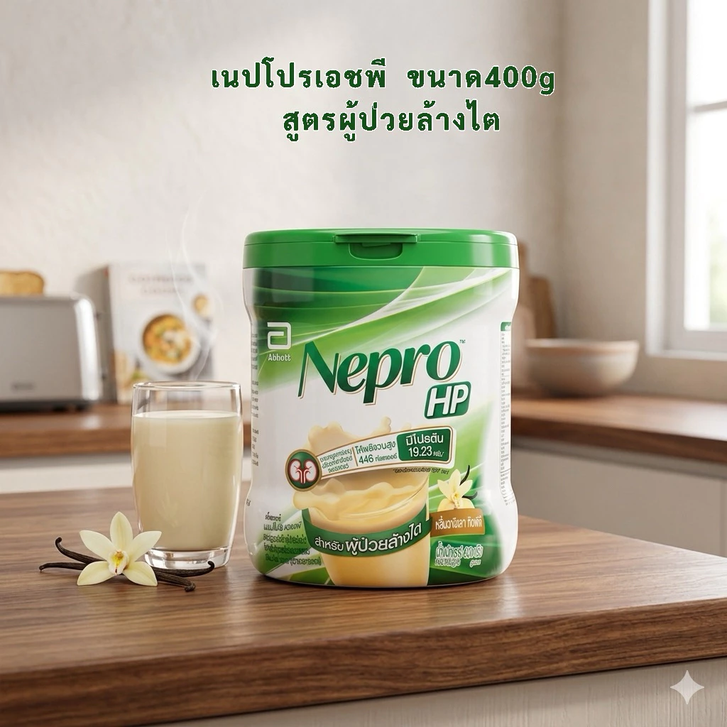 เนบโปร เอชพี (ชนิดผง) อาหารทางการแพทย์สูตรสำหรับผู้ป่วยล้างไต 400g
