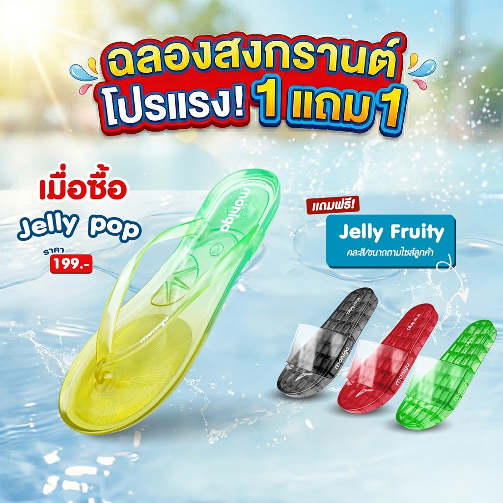 MONIGA รุ่น Jelly Pop รองเท้าแตะหูคีบ