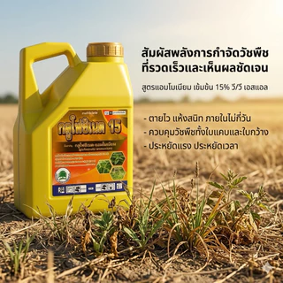 กลูโฟสิเนตแอมโมเนียม ขนาด 4 ลิตร (ตราต้นไม้) วัชพืช ทั้งใบแคบ ใบกว้าง หญ้าปากควาย