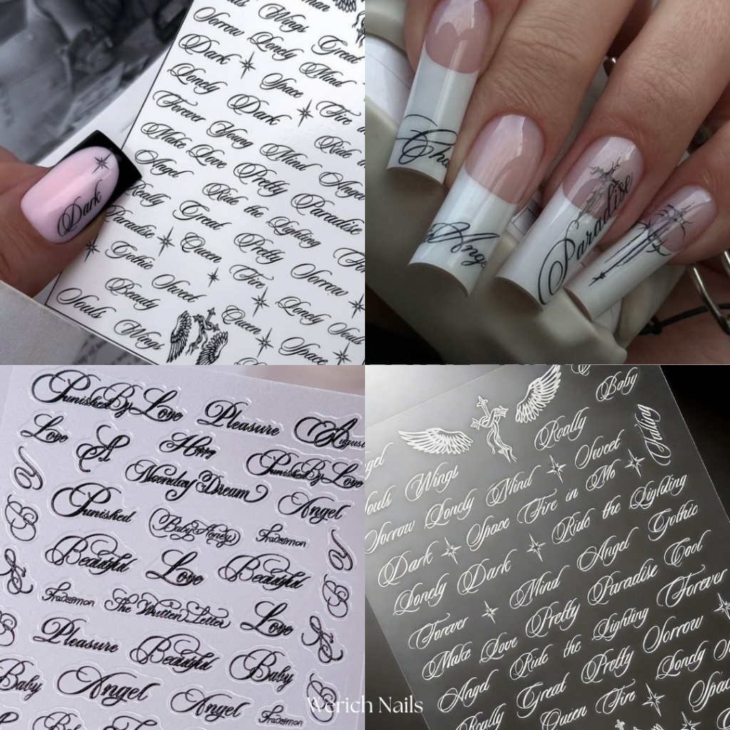 🇹🇭 รวมสติ๊กเกอร์ตัวอักษร cursive งานสายฝอ ของมันต้องมี สติ๊กเกอร์ติดเล็บ S12