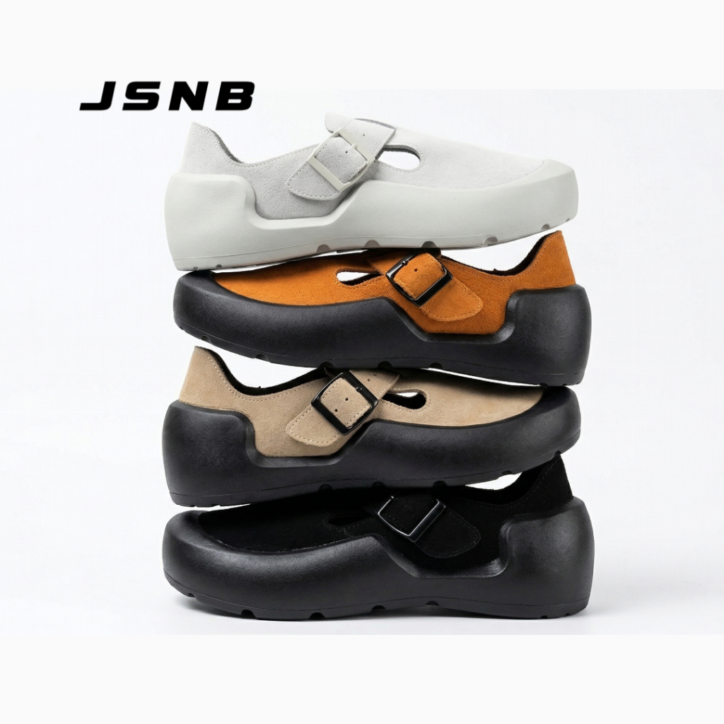JSNB รองเท้าหนังกลับ Unisex ไซส์ใหญ่ 36-45 รองเท้าส้นแบน ใส่ทำงาน ใส่ได้ทั้งผู้ชายและผู้หญิง รองเท้าลำลอง [LN8000]