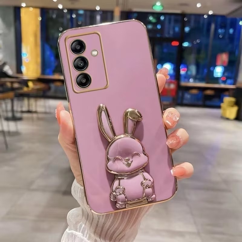 เคส ขาตั้ง กระต่าย สำหรับ Samsung A56 A36 A17 A26 A16 M55 C55 A13 A22 A23 S25FE S24FEกระจก ฝาหลัง น่