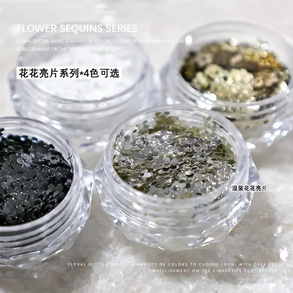 กลิตเตอร์เล็บดอกไม้ 3D เลื่อมตกแต่งเล็บ Flower Sequin วิ้งฉ่ำ หรูหรา อุปกรณ์ทำเล็บ พร้อมส่ง!!