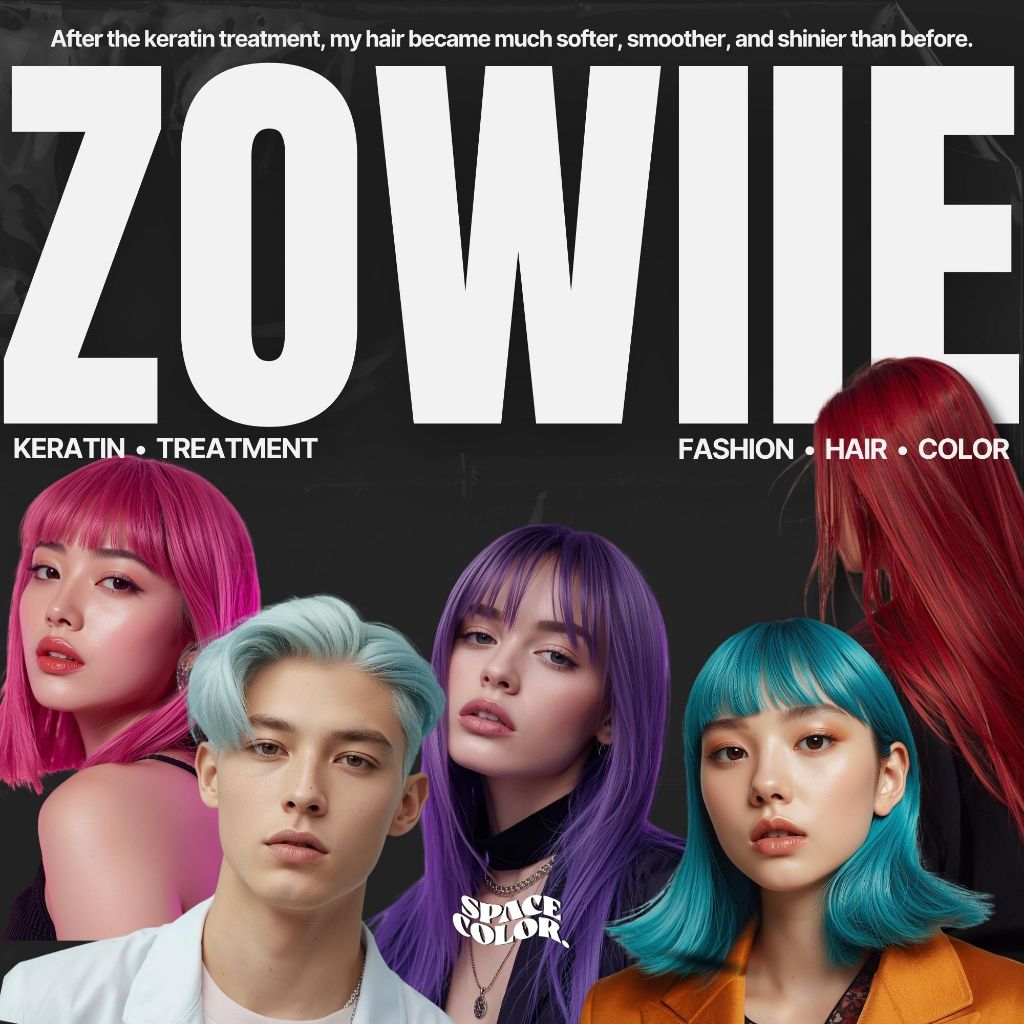 ✨SPACE COLOR : ทรีทเมนท์เคลือบสีผม Zowiie Keratin Color ไม่มีแอมโมเนียและไฮโดรเจน🎨