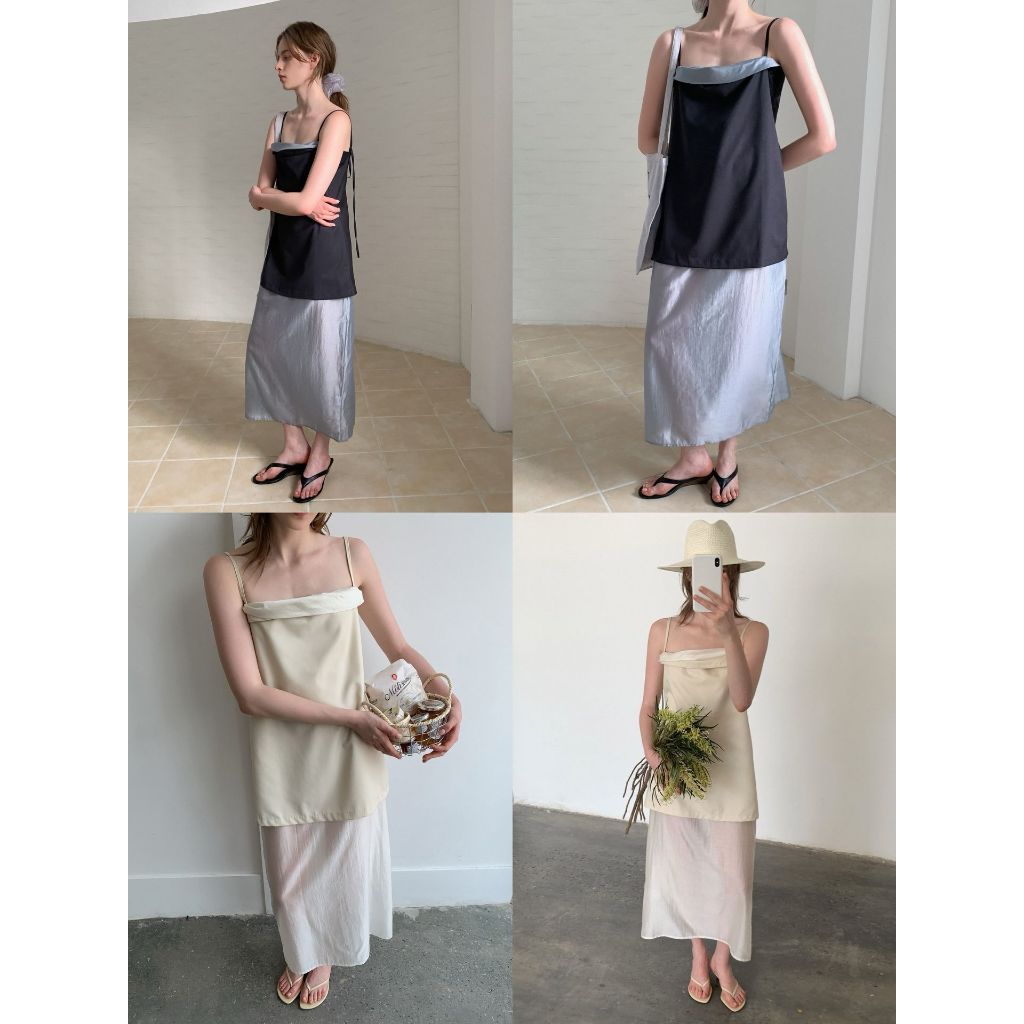 INBYIN - เดรสยาวเลเยอร์ LAYER MAXI DRESS - D7975