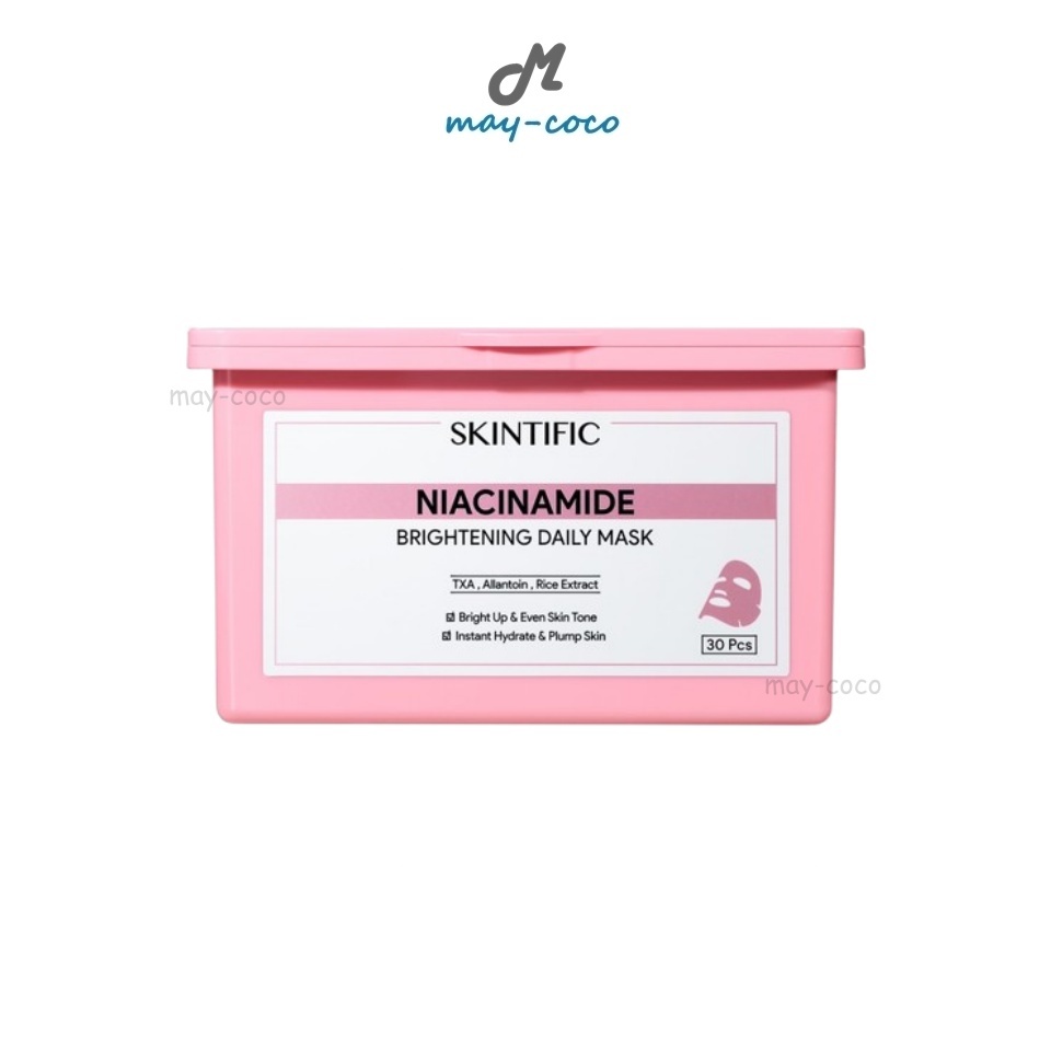 ถูก/แท้/มีไลฟ์ มาสก์ Skintific Niacinamide Brightening Daily Mask มาสก์ซีทรู มาสก์หน้า หน้าไบร์ท กระจ่างใส ชุ่มชื้น