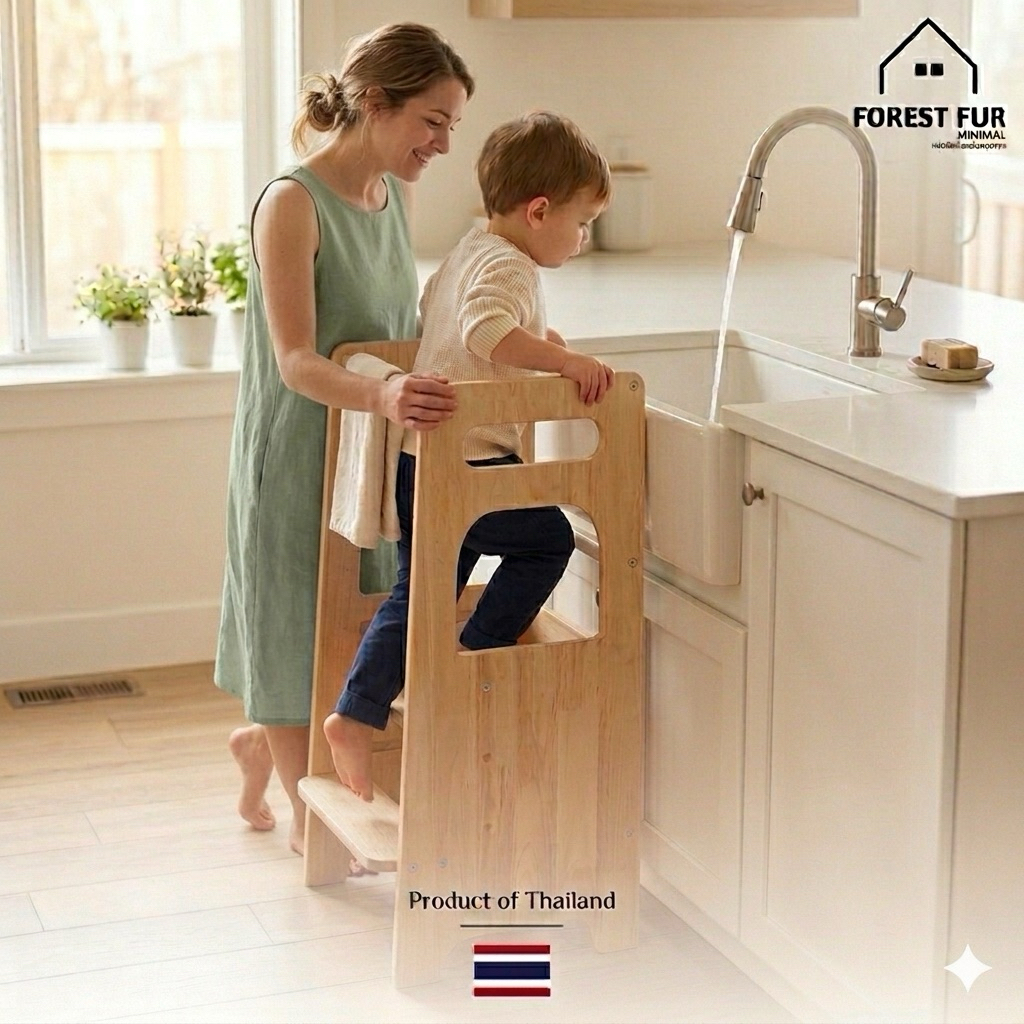 ForestFur Learning Tower บันไดเด็กล้างมือปรับได้ 3 ระดับ