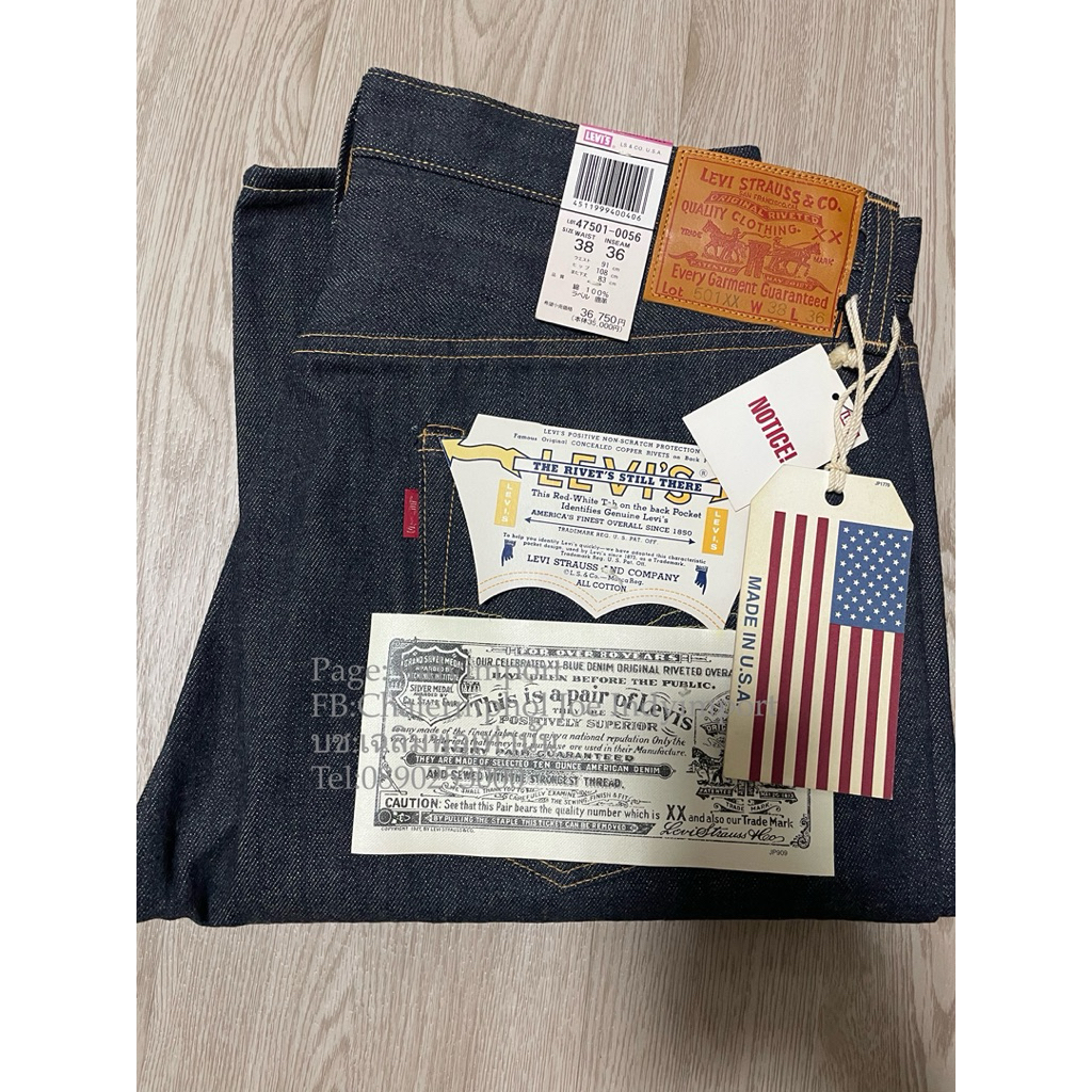 💥ผลิตส่งขายญี่ปุ่นหายากแล้วครับ💥 Levis 501bigE LVC 1947made in usa💯 Size38x36