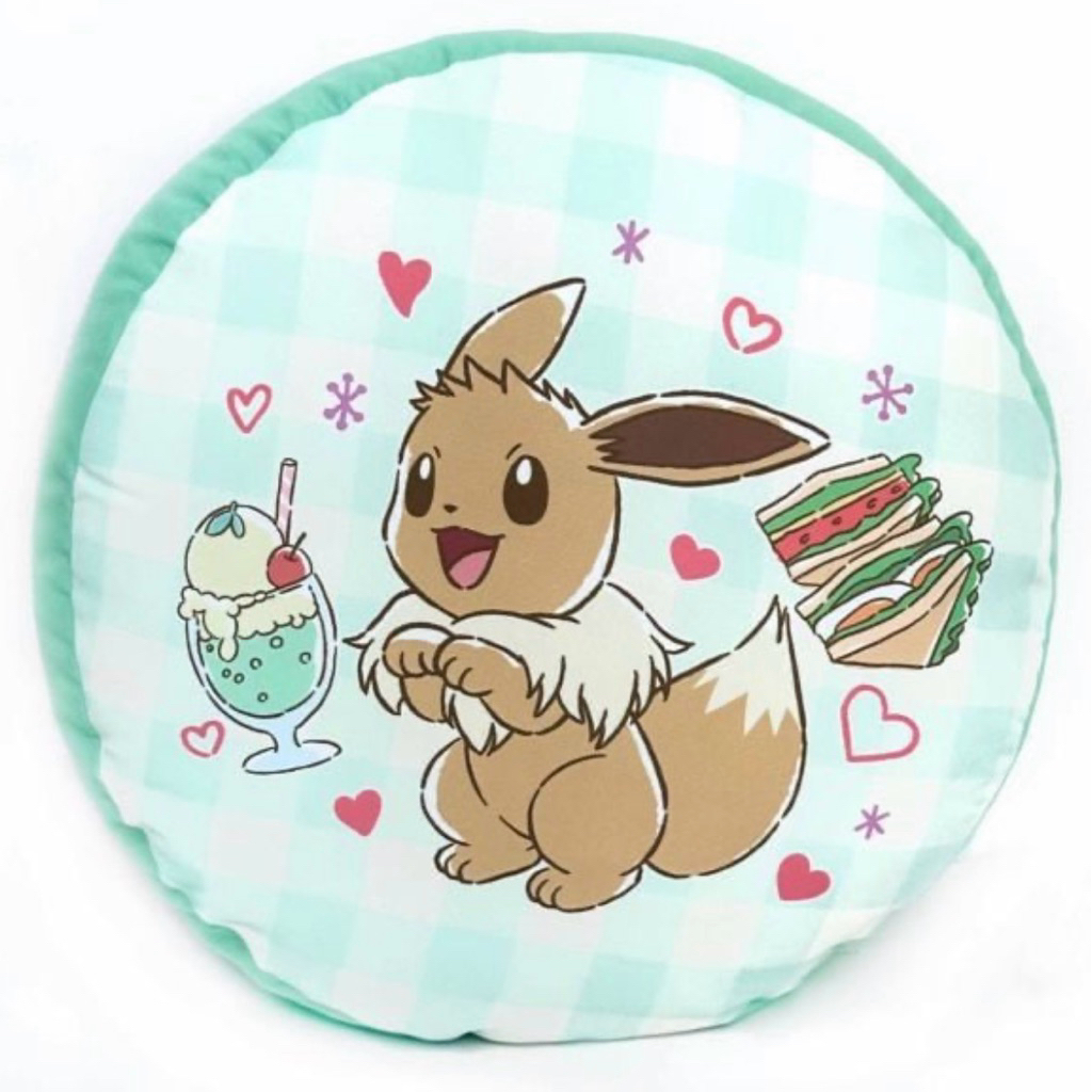 หมอน อีวุย โปเกม่อน Pokemon Reversible Cushion Cafe Art Eevee 33 cm