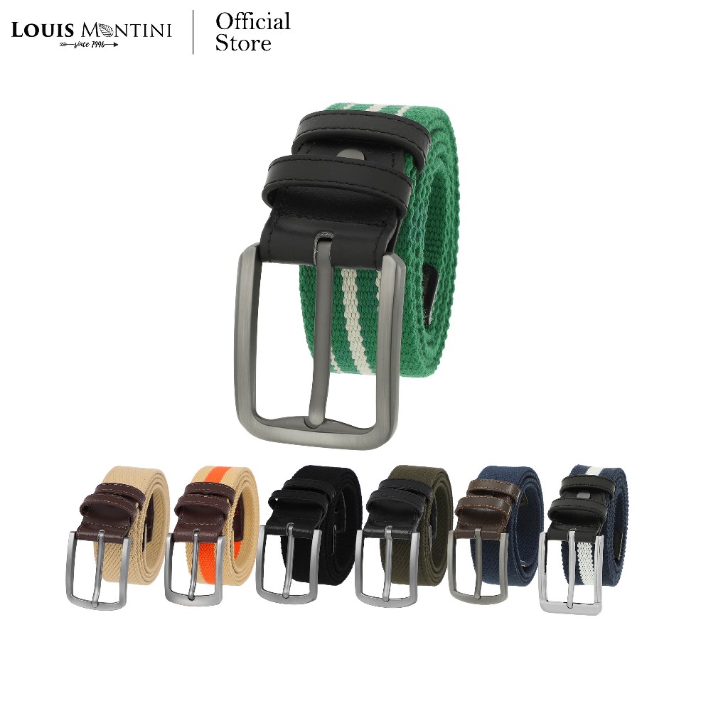 [ส่งด่วนฟรี] Louis Montini (The Canvas) เข็มขัดผ้าเเคนวาส เข็มขัดผู้ชายเเฟชั่น Canvas Belt MCT08