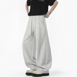 กางเกงวอร์มทรงดาบโค้ง สีพื้น สไตล์อเมริกัน ใส่เข้ากับทุกชุด เทรนด์แฟชั่น สำหรับผู้ชาย