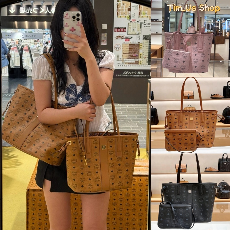 👜 ของแท้ 100 %🔥 MCM Liz Visetos Tote Bag กระเป๋าท็อตความจุมาก กระเป๋าช็อปเปอร์หูยาว กระเป๋าเดินทาง