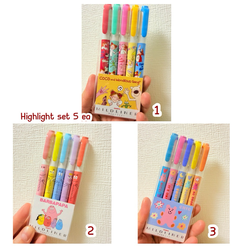 พร้อมส่ง !!! ปากกาไฮไลท์ 5 แท่งในเซต coco papababa bear (MHE) (6) 4.2/2026