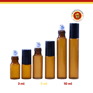 ขวดลูกกลิ้งสีชา ขนาด3/5/10ml ใช้ใส่ยาดม น้ำมันหอมระเหย ขวดโรลออน