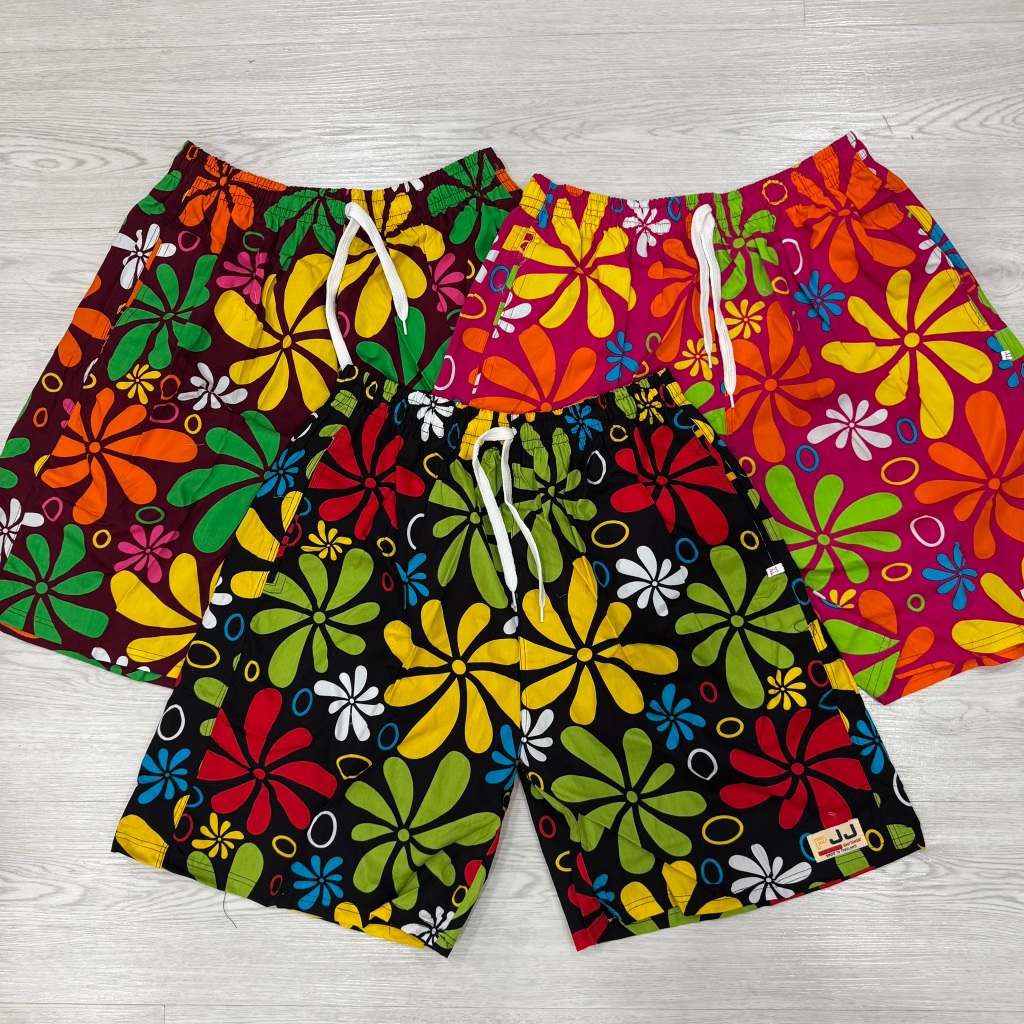 กางเกงเจเจไซส์ M/L/XL ลาย "ดอกชบา" ร้านคละสีให้ ผ้านิ่มหนา ใส่สบาย Clothing Man ผู้ชาย ลำลอง