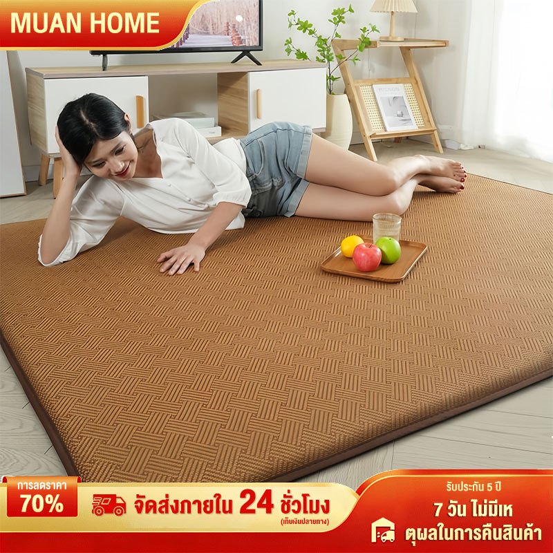 พรม พรมไม้ไผ่ เสื่อไม้ไผ่ 2/3/6ฟุต ไม้ไผ่ เหมาะกับฤดูร้อน ห้องนั่งเล่น ระเบียง เสื่อทาทามิ สําหรับตกแต่งห้องนอน กันลื่น
