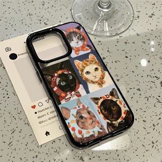 INS เหมาะสำหรับ iPhone 11 13 17 Pro Max 16 15 14 12 11 Pro Max Air 13Proเคสโทรศัพท์มือถือ TPUกันกระแทกรูใหญ่ลายการ์ตูนใส